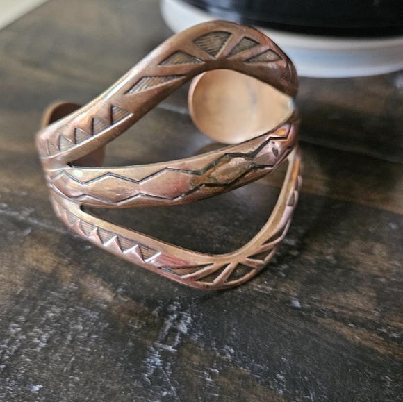 Fred Harvey Era Solid Copper Cuff Bracelet